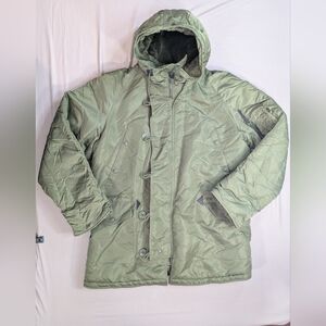 Alpha Industries Parka N-3B Size L Extreme Cold Weather Fur Hood Jacket Military